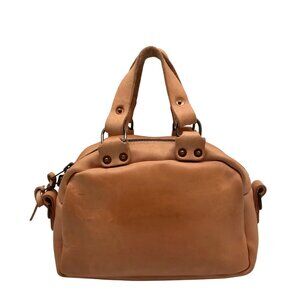 Go Forth Goods Hoffman Carmel Leather Mini Satchel Bag